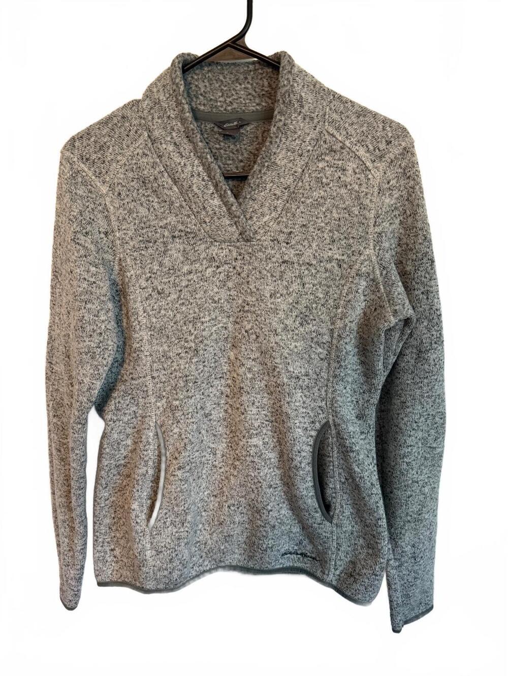 Eddie Bauer Women's Medium Gray Pullover Fleece Sweater